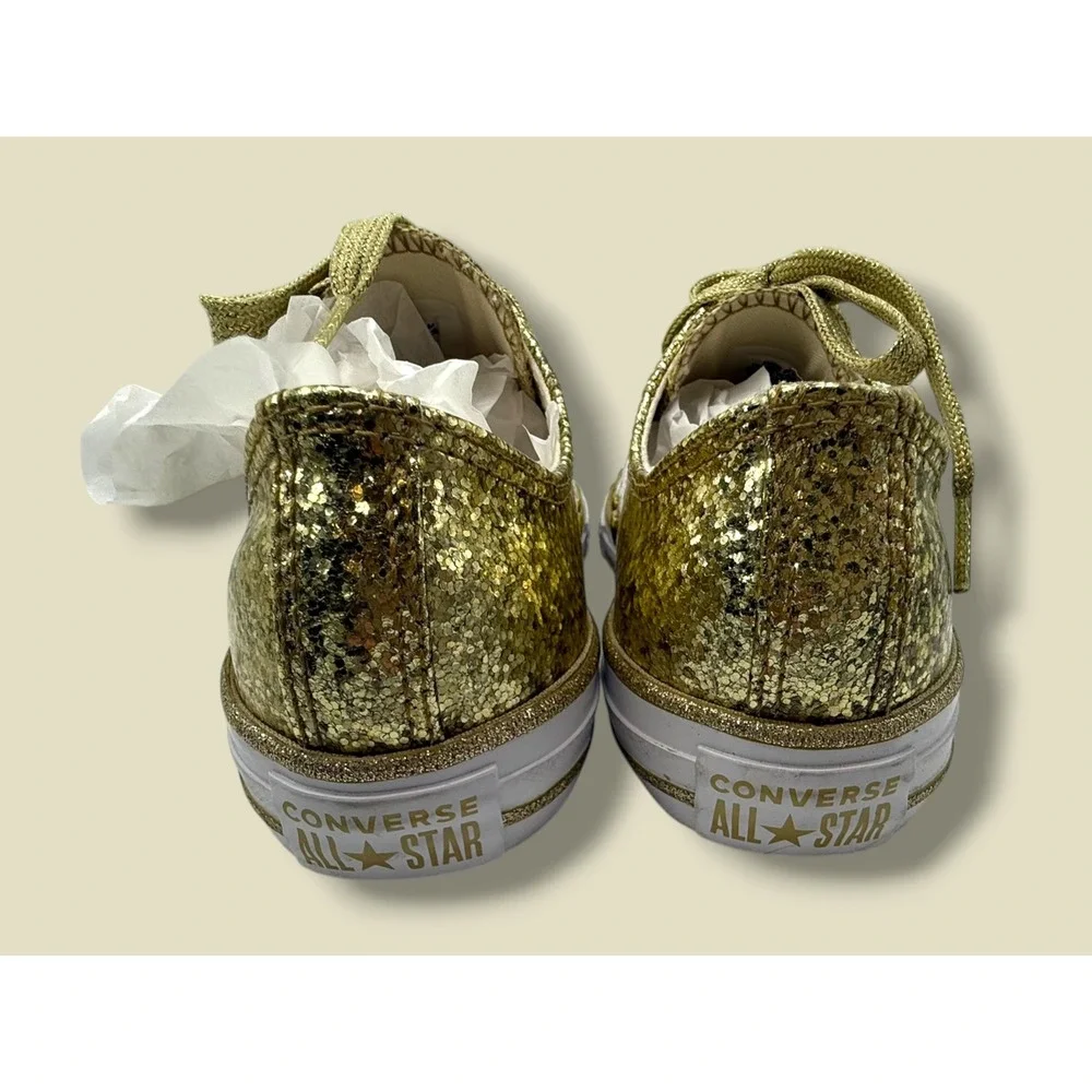 Converse Chuck Taylor All Star Gold Glitter Low Top Youth Sneakers 364687C Sz 3
